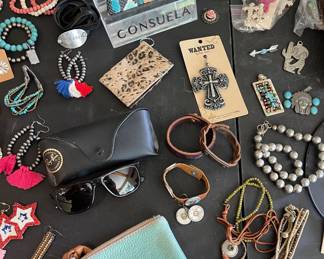 CONSUELA COIN PURSES, COSTUME JEWELRY