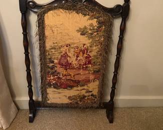Antique fireplace screen