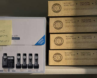 Lot 34: Panasonic Cordless Telephone System and Rotary Slide Trays
