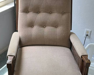 Lot 37: Upholstered Armchair and Laundry Baskets
