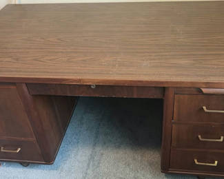 Lot 97: Wooden Office Desk with Drawers