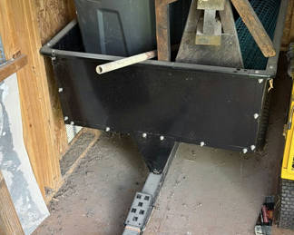 Lot 158: Utility Trailer with Garden Tools and Wooden Items