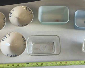Lot 127: Set of Ceramic Bowls and Glass Baking Dishes