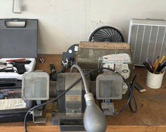 Lot 213: Craftsman Bench Grinder with Grinder Accessories