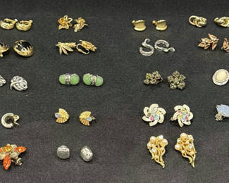 Lot 601: Assorted Vintage Clip-On and Stud Earrings Collection