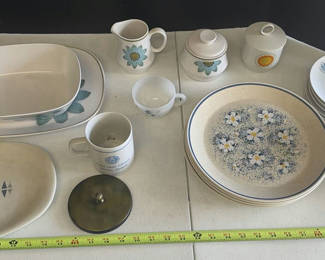 Lot 130: Assorted Ceramic Serving Dishes, Plates, Cups, and Mugs