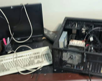 Lot 28: Dell Monitor, Dell Keyboard, Computer Case, and Whiteboard