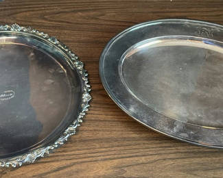 Lot 21: Two Silver-Tone Serving Trays