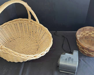 Lot 108: Woven Baskets and Polaroid Camera