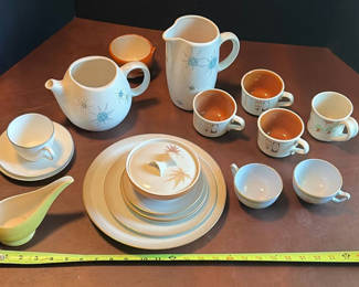 Lot 75: Mid-Century Style Ceramic Dinnerware and Serving Pieces