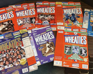 Lot 22: Collection of Wheaties Cereal Boxes Featuring Sports Themes