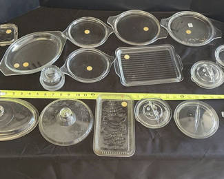 Lot 112: Collection of Clear Glass Serving Dishes and Lids