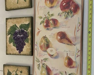 Lot 60: Set of Four Framed Fruit Wall Art Prints