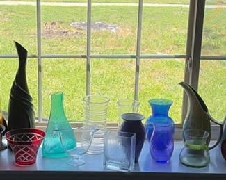 Lot 59: Collection of Decorative Glassware, Vases, and Ceramic Containers