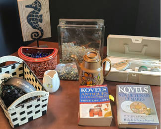 Lot 78: Assorted Collectibles and Household Items with Kovels Books