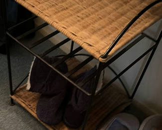 Lot 137: Shoe Rack, Slippers, Casual Shoes, and Wooden Shoe Stretchers