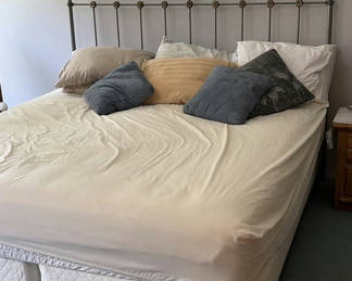 Lot 36: Metal Bed Frame with sleep number Mattress and Box Spring