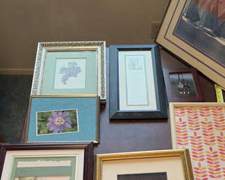 Lot 95: Assorted Framed Wall Art and Picture Frames