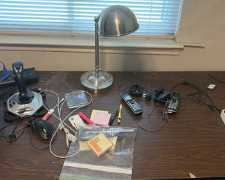 Lot 29: Desk Lamp, Fan, Logitech Joystick, Electronics Accessories and Office Items