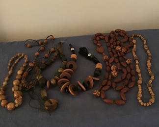 Lot 263: Assorted wooden bead necklaces