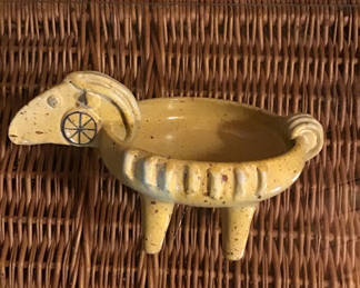 Lot 236: Yellow ceramic sheep-shaped bowl