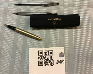 Lot 209: Waterman pen with case and 2 Cross pens