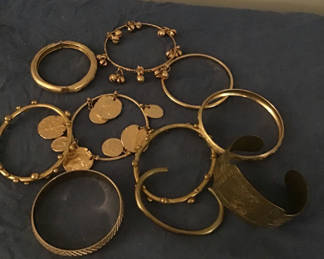 Lot 266: Gold-tone Bracelets and Bangles