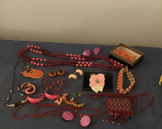 Lot 272: Pink and Red Costume Jewelry Collection