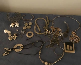Lot 273: Assorted silver-tone jewelry collection