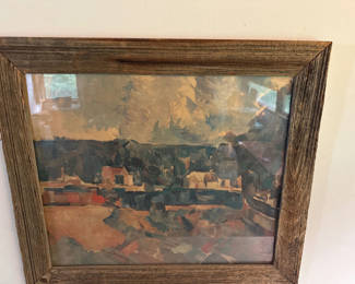 Lot 217: Framed rustic landscape painting