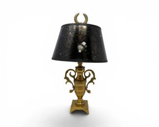 106 VintageBrassUrnShapedTableLampwLaurelWreathFinial