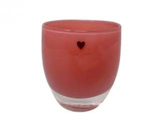 87 GlassyBabyRosebudPinkGlassVotiveCandleHolderwLEDLight