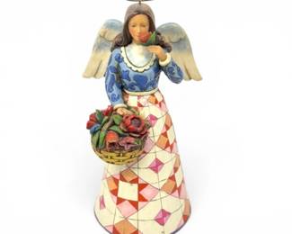 197 JimShoreHeartwoodCreekSmelltheFlowersAngelFigurine