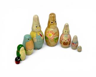48 RabbitFamilyChickLadybugNestingDollSets