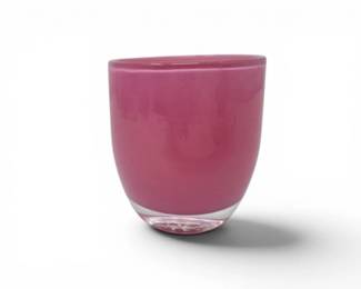 96 GlassyBabyPeonyPinkOpaqueGlassVotiveCandleHolderwLEDLight