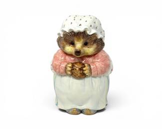 148 VintageBeatrixPotterMrsTiggyWinkleBiscuitBarrelCookieJar