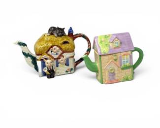 182 FitzFloydThreeLittlePigsGanzSpringStreetTeapots