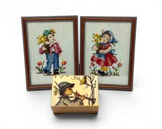 204 HummelNeedlepointWallArtSwissReugeMusicBoxCollection