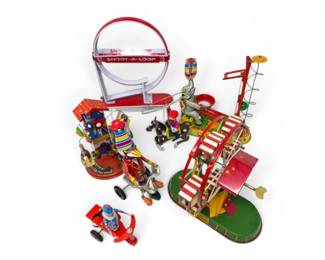 86 VintageWindUpTinToysGamesCollection7Pieces