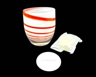 105 GlassyBabyCandyCaneArtGlassVotivewBoxLEDLightColorCard