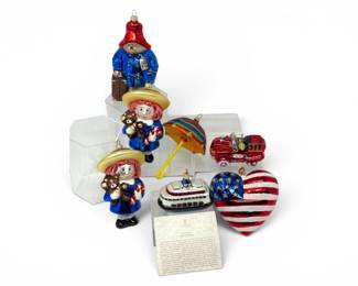 165 HandblownGlassOrnamentsRadkoPaddingtonMadelineFerry7Pc