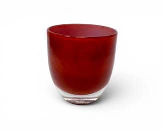 81 GlassyBabyRedDeliciousArtGlassVotiveCandleHolderwLEDLight
