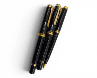 5 VintagePelikanFountainPenBallpointSet18KOMGoldNib