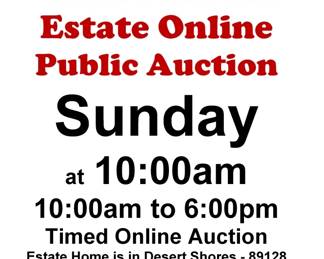 SUNDAY @10:00AM - Desert Shores Estate Online Auction 7/26/26