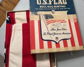 NEVER used 48-star flag in original box. 