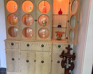 1940"s circa cabinet - with secretary desk in middle drawer area - very good condition