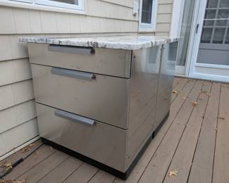 Stainless Steel Stone Countertop Outdoor Kitchen Cabinet