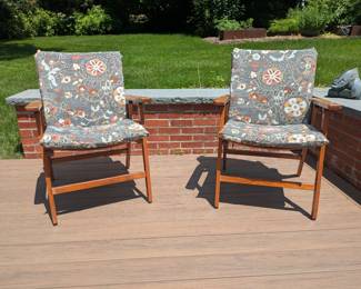 Teak Bistro Chairs, Set of 4
