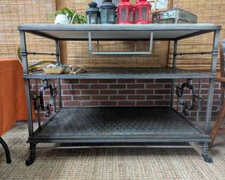 Marble Countertop Rolling Metal Cart