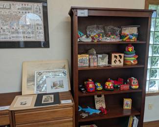 Bookshelf and Prints